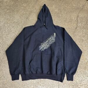 Vtg Y2k Rare CAVE IN Pitch Perfect Black Graphic Metalcore Hooded Sweatshirt XL